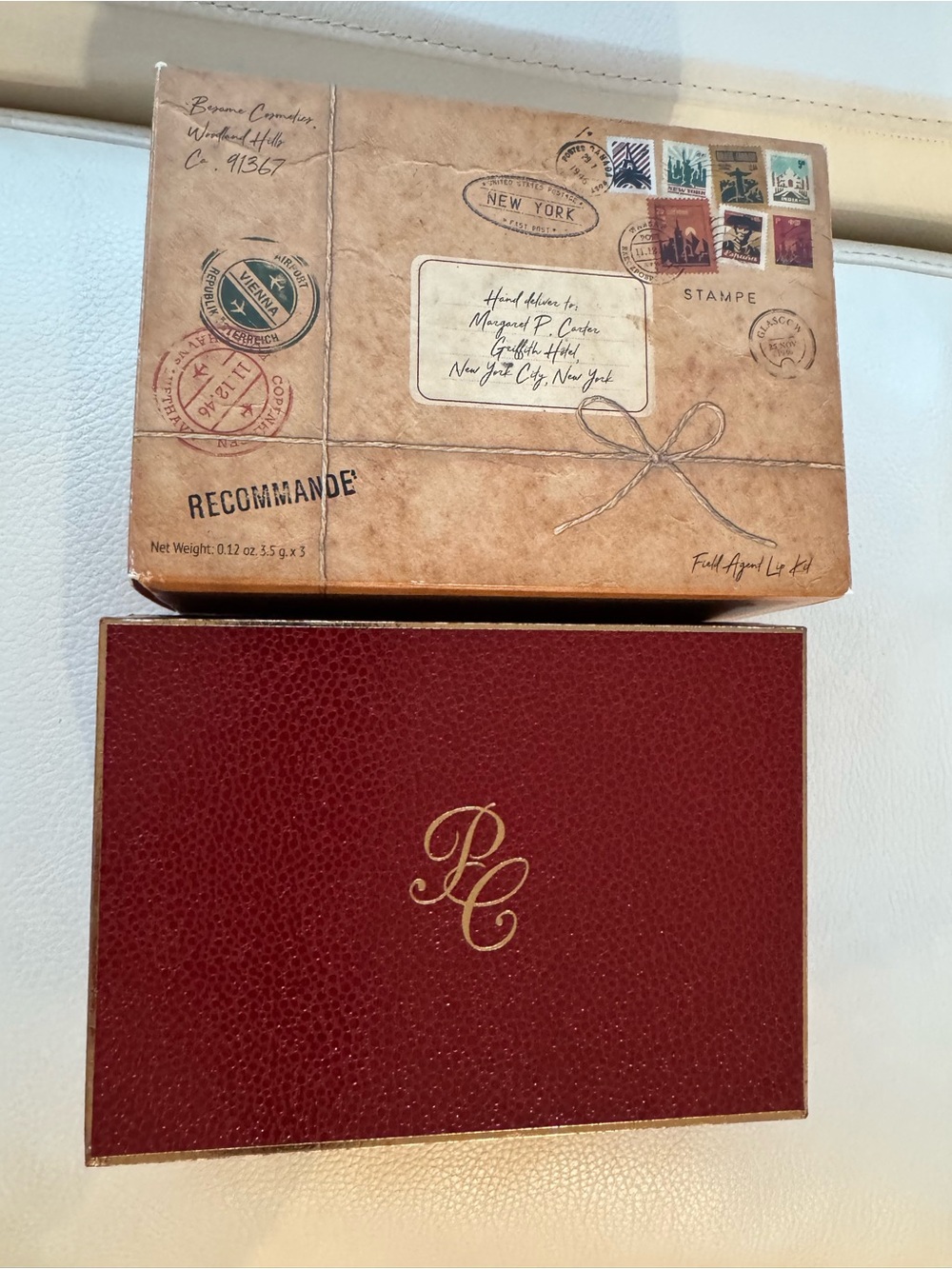 Besame Agent Carter Rare and Collectible Box set with card and three lipsticks